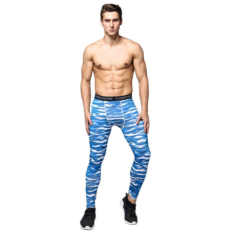 Compression Men's Spandex Pants - Blue Force Sports