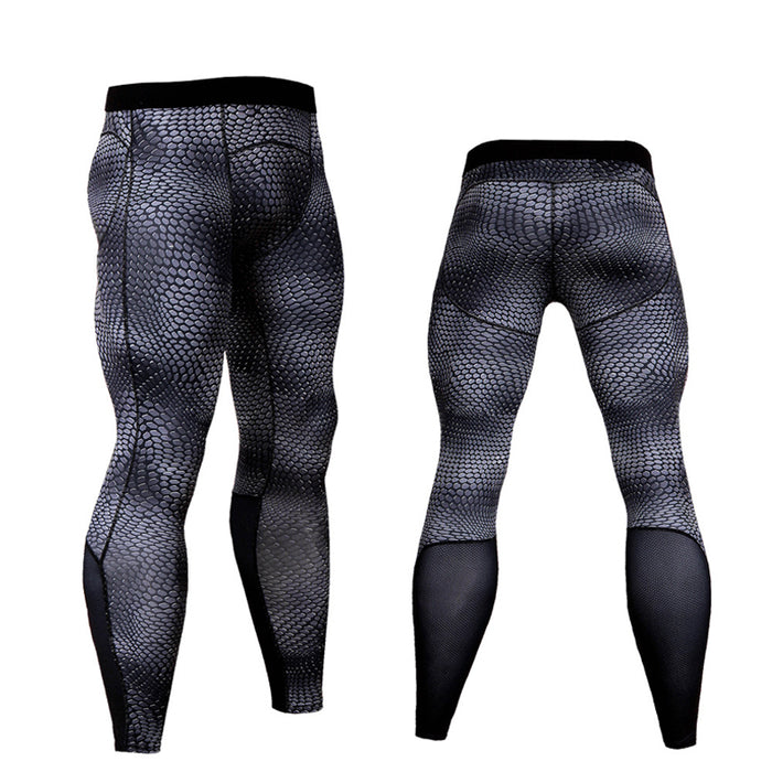 Men's Breathable Compression Leggings - Blue Force Sports