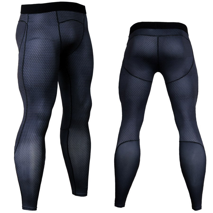 Men's Breathable Compression Leggings - Blue Force Sports