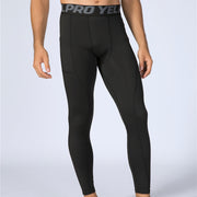 Phone Pocket Elastic Fitness Men's Leggings - Blue Force Sports