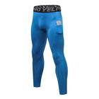 Phone Pocket Elastic Fitness Men's Leggings - Blue Force Sports