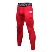 Phone Pocket Elastic Fitness Men's Leggings - Blue Force Sports