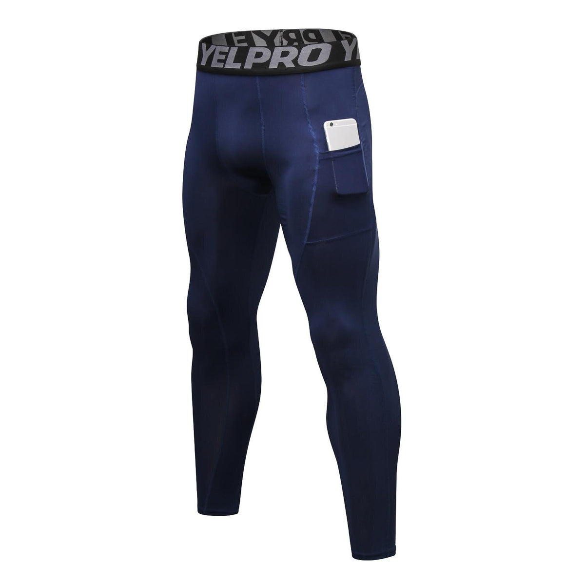 Phone Pocket Elastic Fitness Men's Leggings - Blue Force Sports
