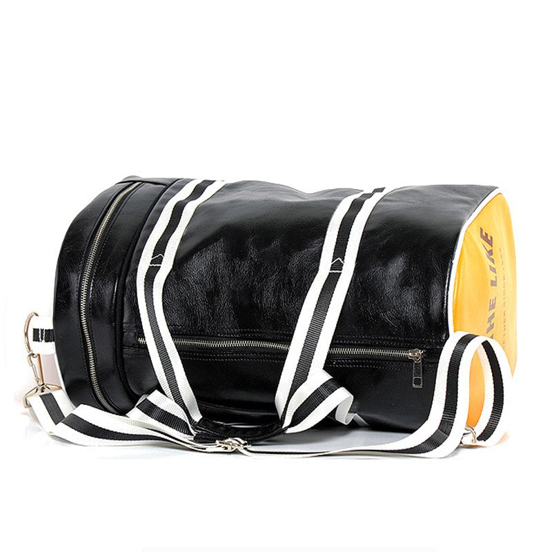 Men's Leather Gym Sports Bag - Blue Force Sports