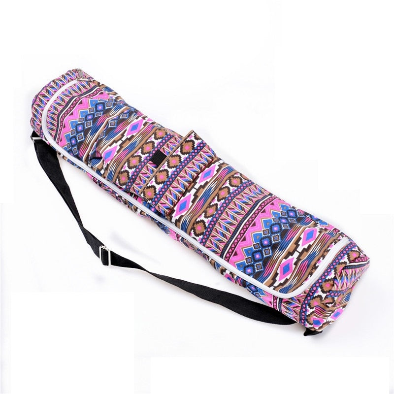 Tropical Printed Canvas Yoga Mat Bag - Blue Force Sports