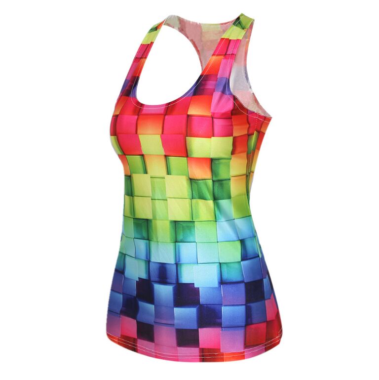 Multicolored Women's Yoga Tank Top - Blue Force Sports