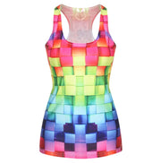 Multicolored Women's Yoga Tank Top - Blue Force Sports