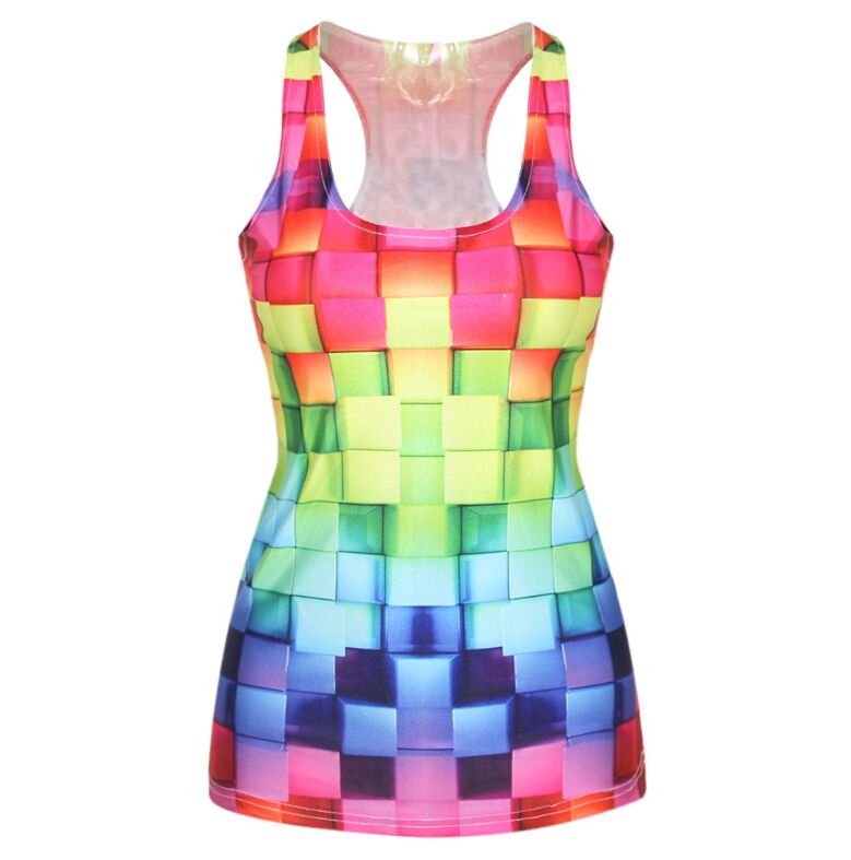 Multicolored Women's Yoga Tank Top - Blue Force Sports