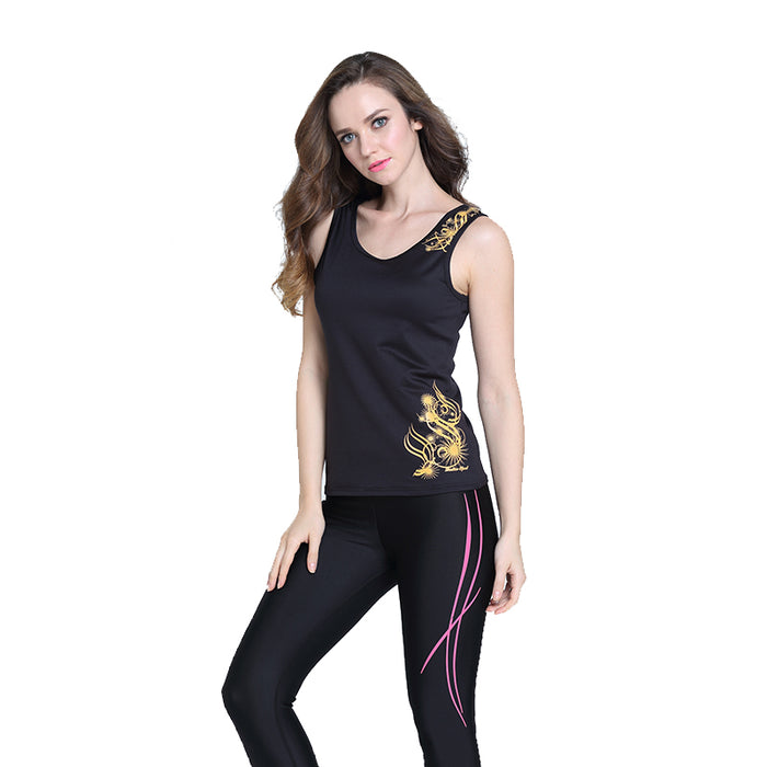 Women's Floral Patterned Fitness Singlet - Blue Force Sports
