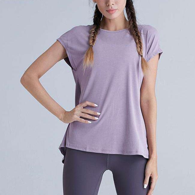 Women's Breathable Quick Dry Loose Yoga Top - Blue Force Sports