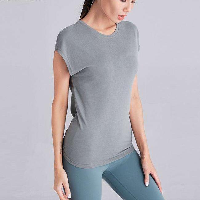 Women's Breathable Quick Dry Loose Yoga Top - Blue Force Sports