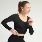Women's Gradient Color Seamless Crop Top - Blue Force Sports