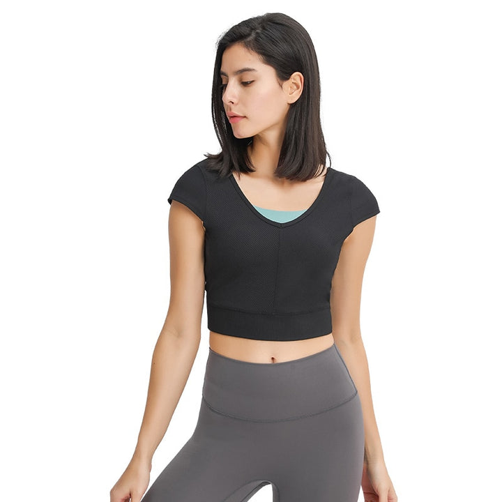 Women's Wrap Back Style Sports Crop Top - Blue Force Sports