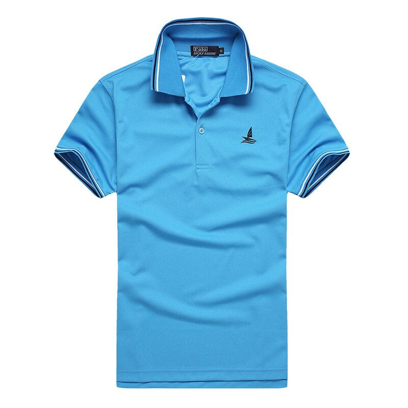 Men's Breathable Quick-Dry Golf Polo T-Shirt - Blue Force Sports