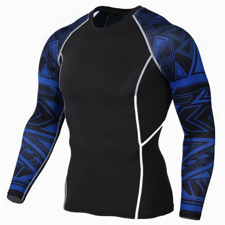 Men's Long Sleeve Yoga Sport T-Shirt - Blue Force Sports