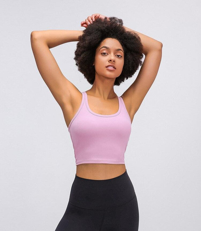 Women's Y-Back Crop Sports Top - Blue Force Sports