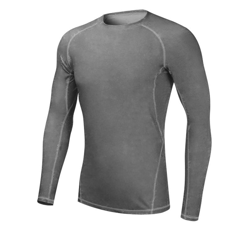 Men's Compression Sport Yoga T-Shirt with Long Sleeves - Blue Force Sports