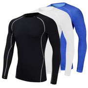 Men's Compression Sport Yoga T-Shirt with Long Sleeves - Blue Force Sports