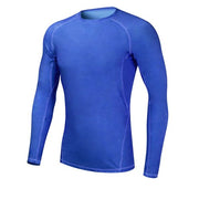 Men's Compression Sport Yoga T-Shirt with Long Sleeves - Blue Force Sports