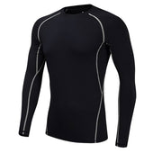 Men's Compression Sport Yoga T-Shirt with Long Sleeves - Blue Force Sports