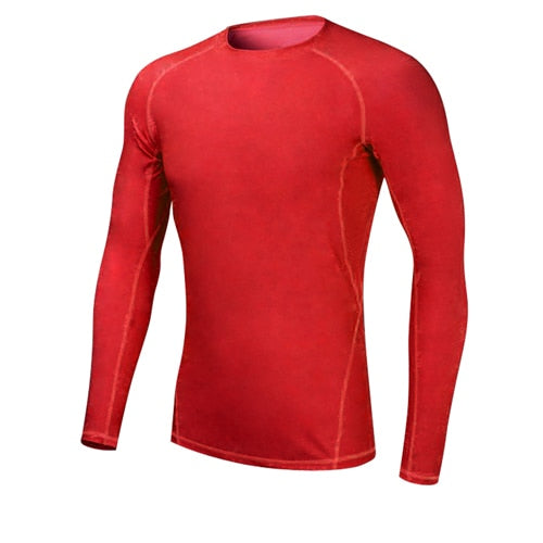 Men's Compression Sport Yoga T-Shirt with Long Sleeves - Blue Force Sports