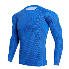 Men's Long Sleeved Elastic T-Shirt - Blue Force Sports