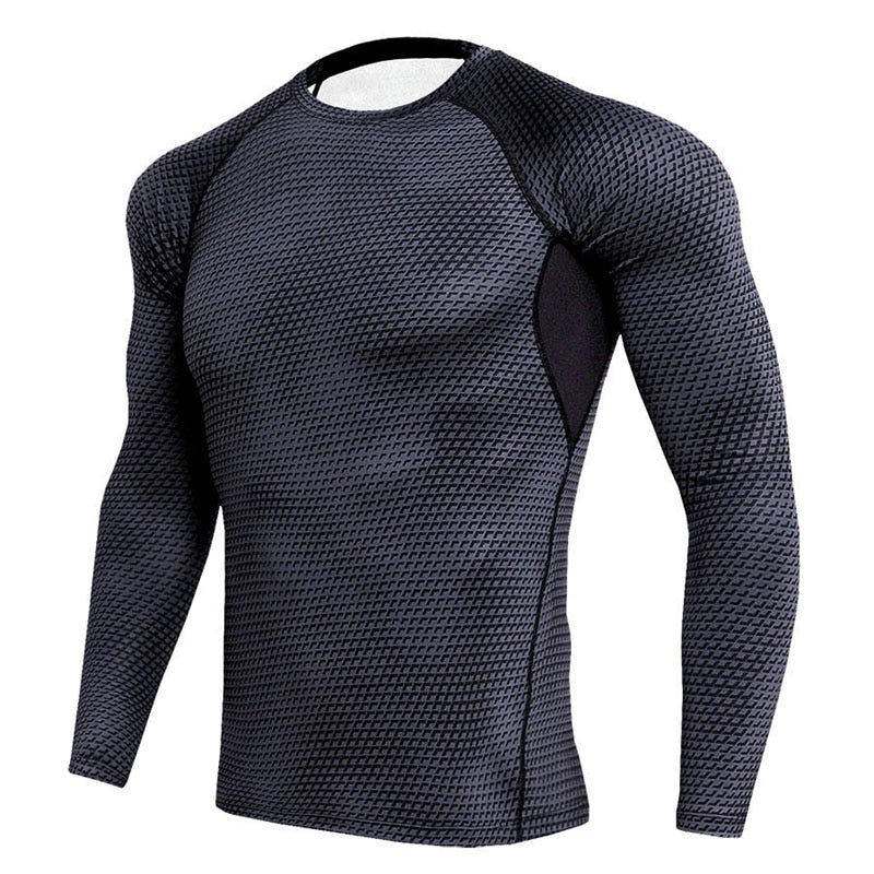 Men's Long Sleeved Elastic T-Shirt - Blue Force Sports