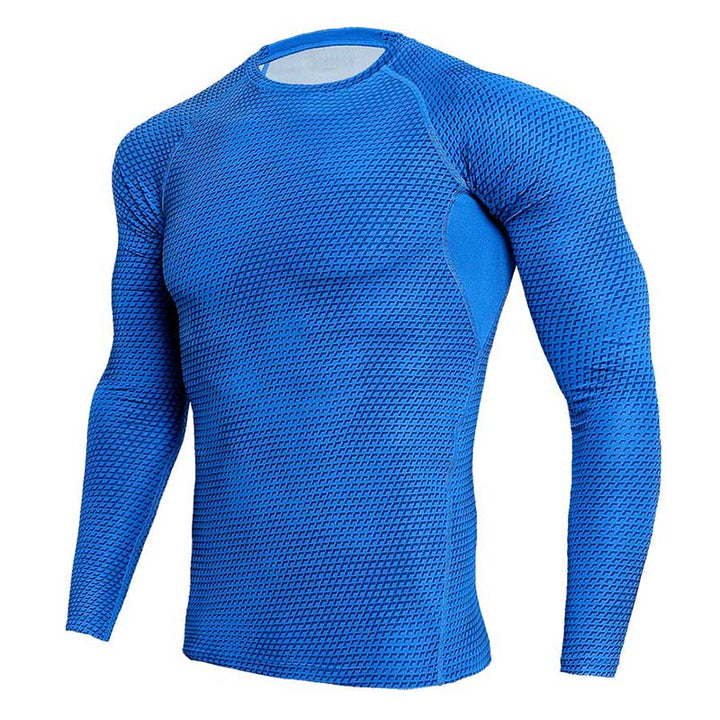 Men's Long Sleeved Elastic T-Shirt - Blue Force Sports