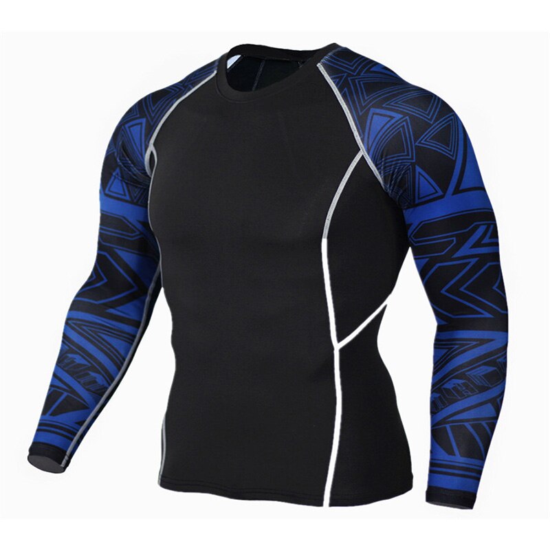 Men's O-Necked Long Sleeved T-Shirt - Blue Force Sports