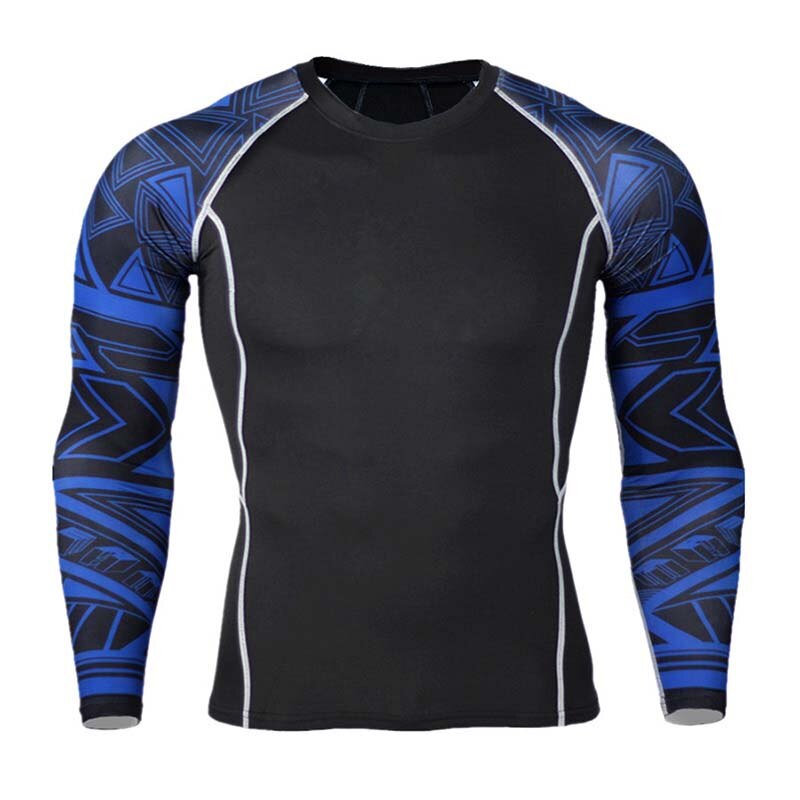 Men's O-Necked Long Sleeved T-Shirt - Blue Force Sports