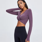 Women's Knot Crop Long Sleeve - Blue Force Sports