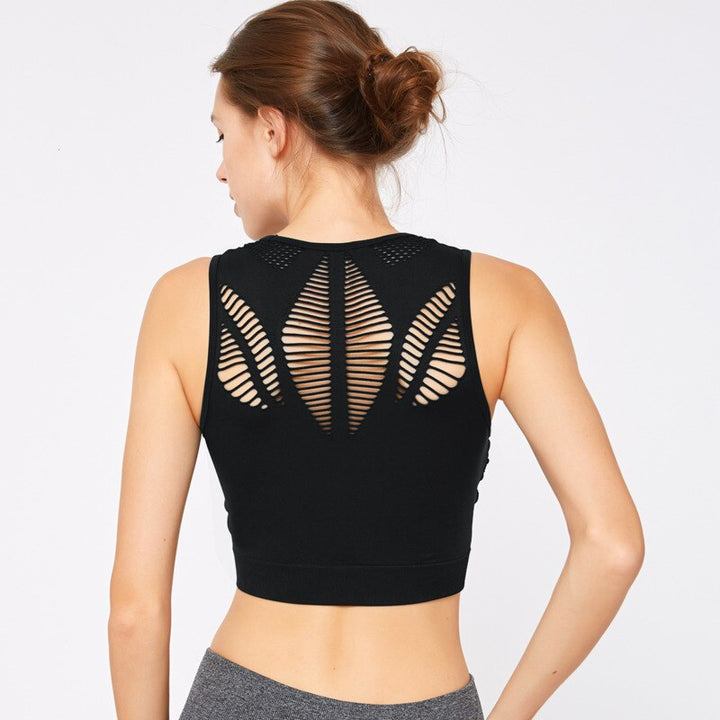 Women's Leaves Yoga Crop Top - Blue Force Sports