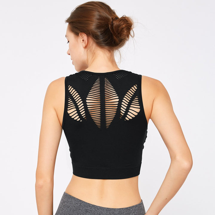 Women's Leaves Yoga Crop Top - Blue Force Sports