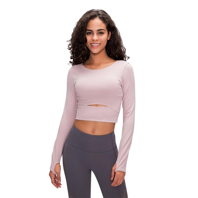 Women's Cut Out Detail Crop Long Sleeve - Blue Force Sports