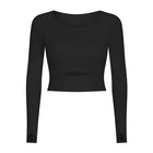 Women's Cut Out Detail Crop Long Sleeve - Blue Force Sports