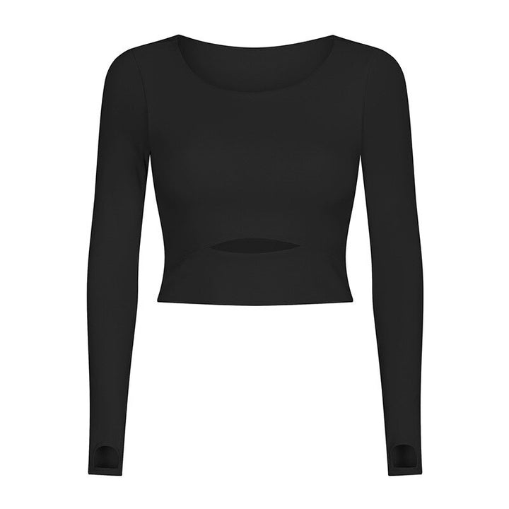 Women's Cut Out Detail Crop Long Sleeve - Blue Force Sports