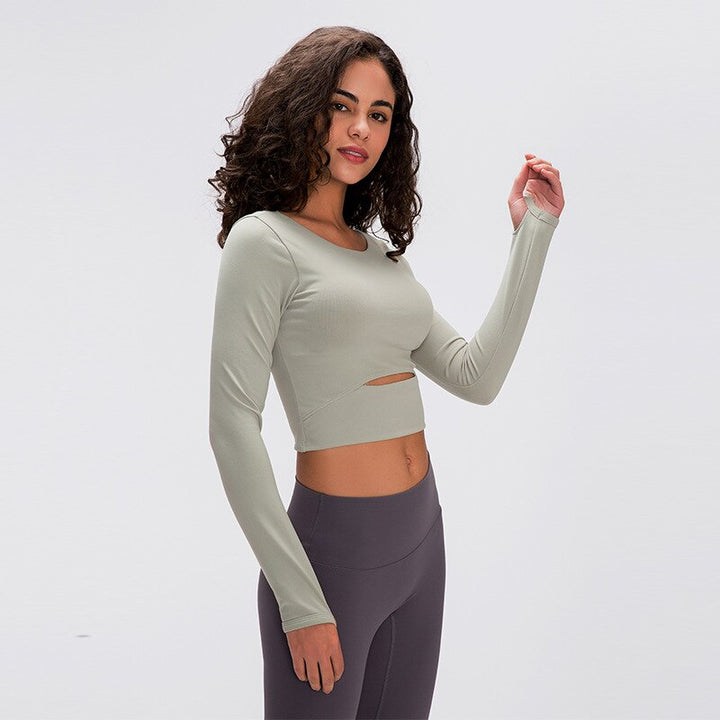 Women's Cut Out Detail Crop Long Sleeve - Blue Force Sports