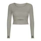 Women's Cut Out Detail Crop Long Sleeve - Blue Force Sports