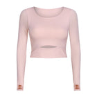 Women's Cut Out Detail Crop Long Sleeve - Blue Force Sports