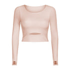 Women's Cut Out Detail Crop Long Sleeve - Blue Force Sports
