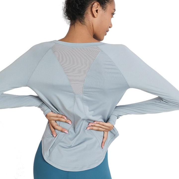 Women's Quick Dry Mesh Back Sports Long Sleeve - Blue Force Sports