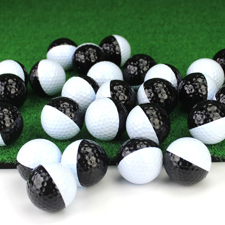 Black and White Rubber Two Layers Golf Balls 10 pcs Set - Blue Force Sports