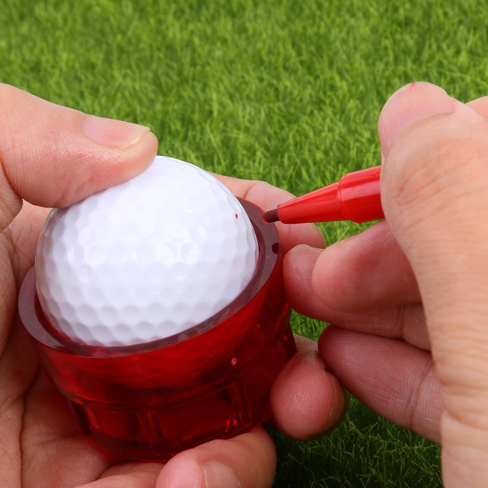 360-Degrees Red ABS Golf Ball Line Drawing Device