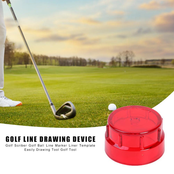 360-Degrees Red ABS Golf Ball Line Drawing Device - Blue Force Sports
