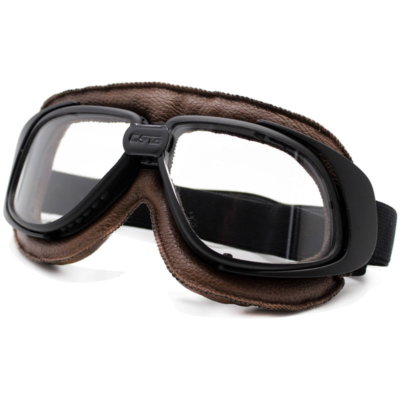 Moto Vintage Pilot Glasses - Blue Force Sports