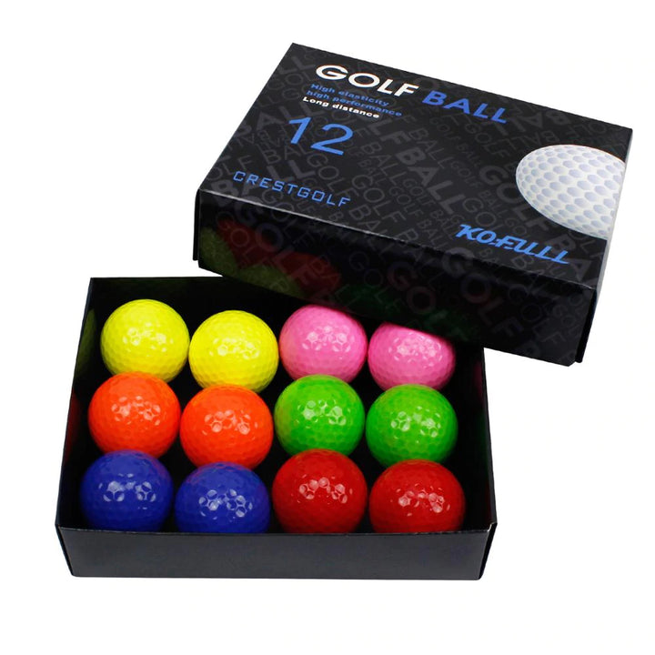 Colored Practice Golf Balls 12 pcs Set - Blue Force Sports