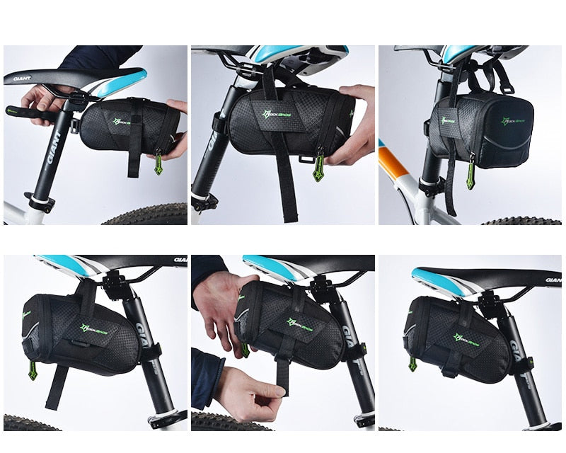 Waterproof Reflective Nylon Bicycle Saddle Bag - Blue Force Sports