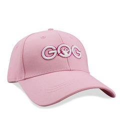 Women's Pink Cotton Golf Cap with Letter Embroidery