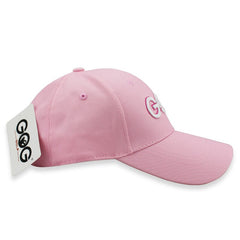 Women's Pink Cotton Golf Cap with Letter Embroidery