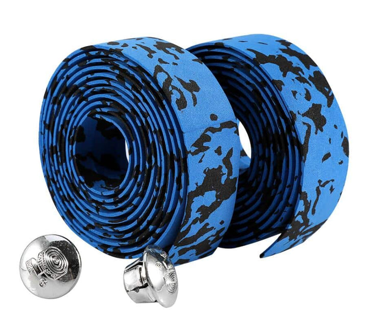 Soft Foam Anti-Sweat Handlebar Tapes With Bar Plugs - Blue Force Sports